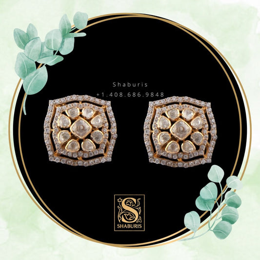 Diamond Choker Diamond Jhumka Diamond Earrings Antique Earrings Antique Jhumka Pure Silver jewelry Indian ,diamond Necklace-SHABURIS