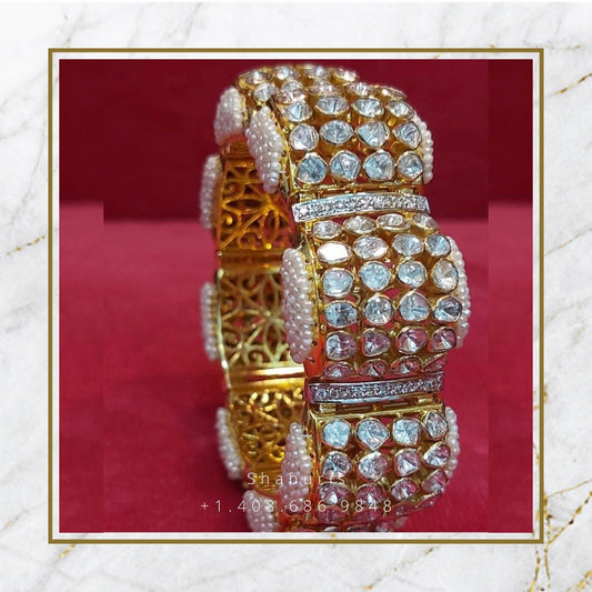 Diamond bangle Diamond Jhumka Diamond Earrings Antique Earrings Antique Jhumka Pure Silver jewelry Indian -SHABURIS