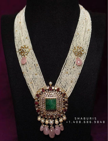 Diamond Choker Diamond Jhumka Diamond Earrings Antique Earrings Antique Jhumka Pure Silver jewelry Indian ,diamond Necklace-SHABURIS