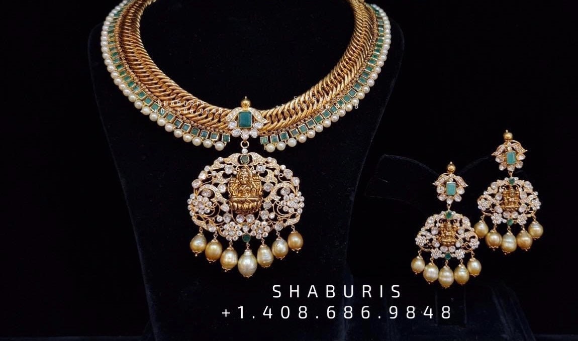 Diamond Choker Diamond Jhumka Diamond Earrings Antique Earrings Antique Jhumka Pure Silver jewelry Indian ,diamond Necklace-SHABURIS
