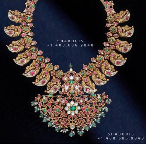 Mango haram Diamond Jhumka Diamond Earrings Antique Earrings Antique Jhumka Pure Silver jewelry Indian -SHABURIS