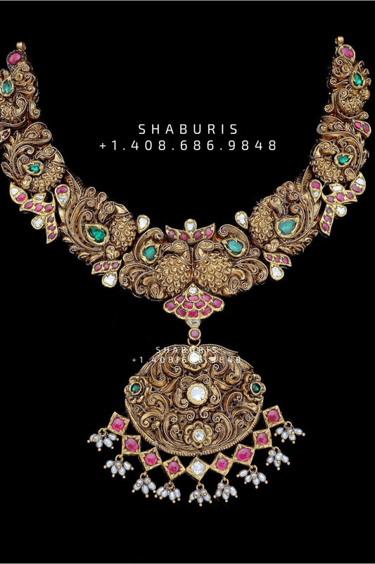 Diamond Choker Diamond Jhumka Diamond Earrings Antique Earrings Antique Jhumka Pure Silver jewelry Indian ,diamond Necklace-SHABURIS