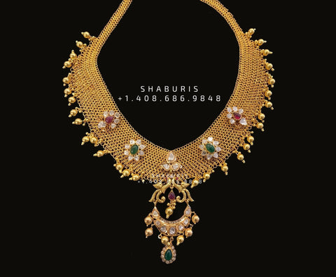 Diamond Choker Diamond Jhumka Diamond Earrings Antique Earrings Antique Jhumka Pure Silver jewelry Indian ,diamond Necklace-SHABURIS