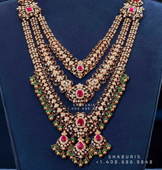 Polki Necklace Diamond Necklace Beaded Necklace Tanzanite Necklace Diamond Jewelry Moissanite Necklace Bridal Jewelry-SHABURIS