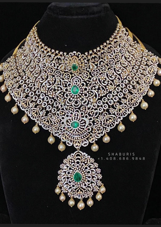 Antique Jewelry Temple Jewelry Bridal Jewelry,silver jewelry Indian ,tanzanite,lyte weight Indian Bridal Nakshi Jewelry - SHABURIS