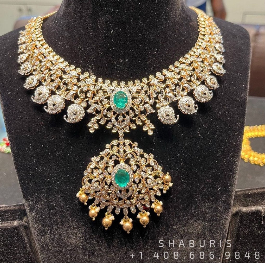 Antique Jewelry Temple Jewelry Bridal Jewelry,silver jewelry Indian ,tanzanite,lyte weight Indian Bridal Nakshi Jewelry - SHABURIS