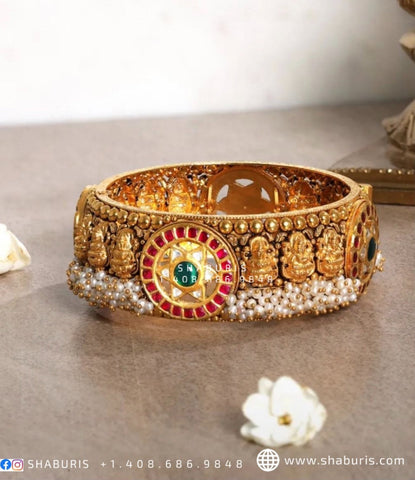 Nakshi Bangle Polki Necklace Diamond bangle temple jewelry Diamond Jewelry Moissanite bangle Bridal-SHABURIS