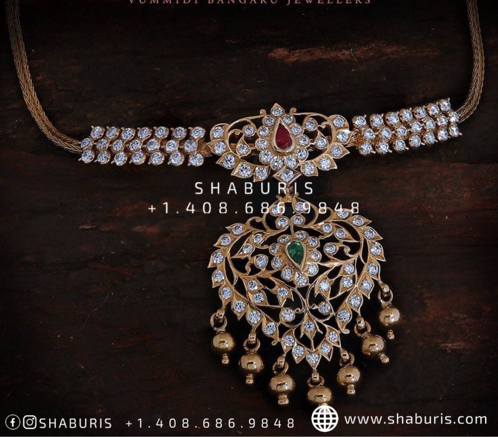 Nakshi Jewelry Polki Necklace Diamond Necklace Beaded Necklace simple diamond Necklace Diamond Jewelry Moissanite Necklace Bridal-SHABURIS