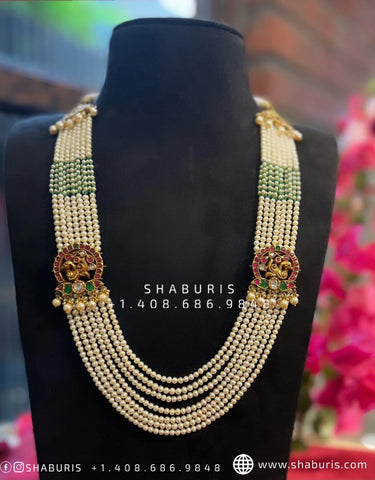 Nakshi Jewelry Polki Necklace Diamond Necklace Beaded Necklace Tanzanite Necklace Diamond Jewelry Moissanite Necklace Bridal-SHABURIS