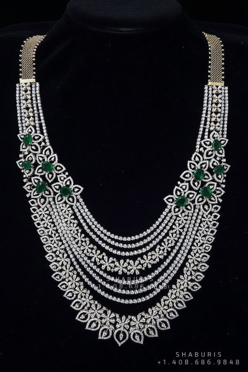 Polki Necklace Diamond Necklace Beaded Necklace Tanzanite Necklace Diamond Jewelry Moissanite Necklace Bridal Jewelry-SHABURIS