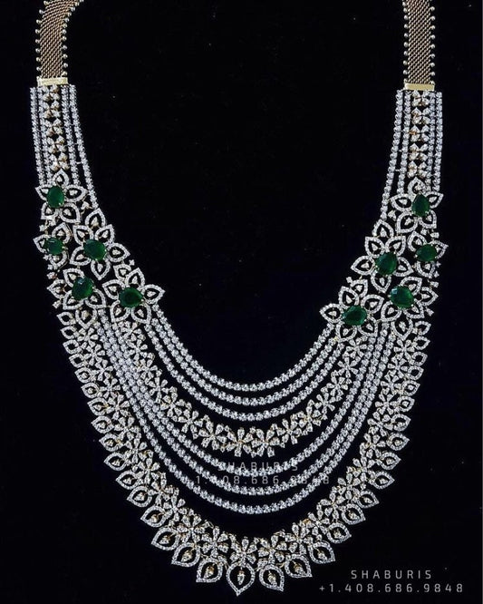 Polki Necklace Diamond Necklace Beaded Necklace Tanzanite Necklace Diamond Jewelry Moissanite Necklace Bridal Jewelry-SHABURIS