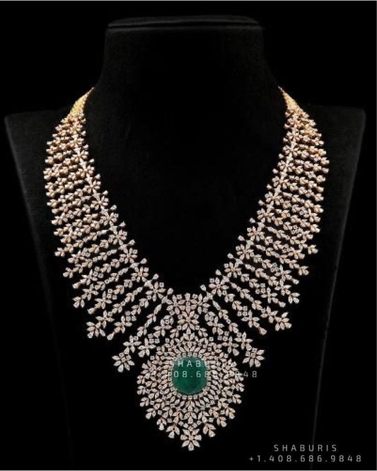 Polki Necklace Diamond Necklace Beaded Necklace Tanzanite Necklace Diamond Jewelry Moissanite Necklace Bridal Jewelry-SHABURIS