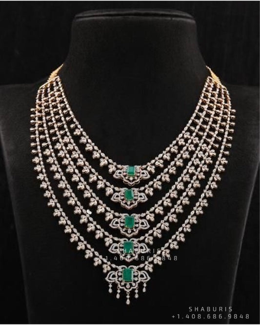 Polki Necklace Diamond Necklace Beaded Necklace Tanzanite Necklace Diamond Jewelry Moissanite Necklace Bridal Jewelry-SHABURIS