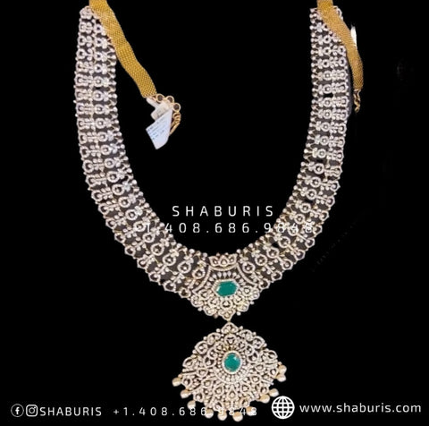 Diamond Necklace Diamond Choker ,silver Jewellery,lyte weight Indian Bridal,Indian Wedding Jewelry-NIHIRA-SHABURIS