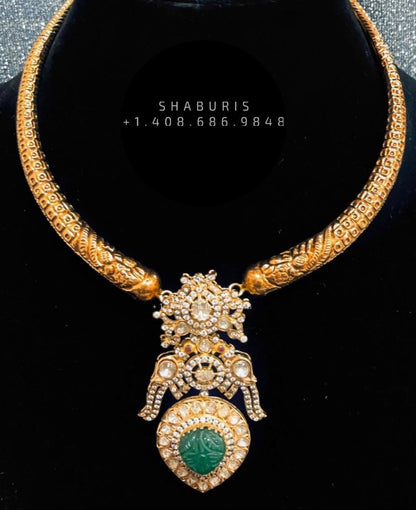 Polki Necklace Diamond Necklace Beaded Necklace Tanzanite Necklace Diamond Jewelry Moissanite Necklace Bridal Jewelry-SHABURIS
