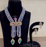 Polki Necklace Diamond Necklace Beaded Necklace Tanzanite Necklace Diamond Jewelry Moissanite Necklace Bridal Jewelry-SHABURIS