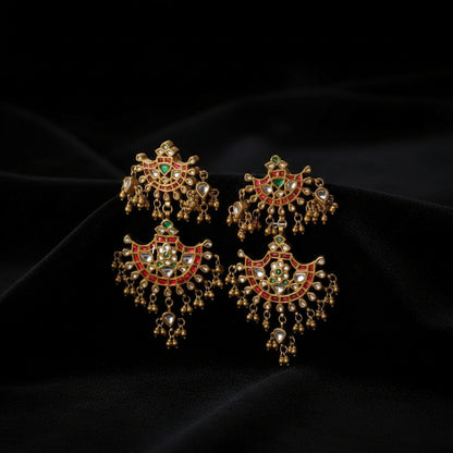 Antique Jhumka kundan earrings polki earrings ruby earrings bridal earrings diamond jhumka diamond earrings ethnic jewelry weddding jewelry