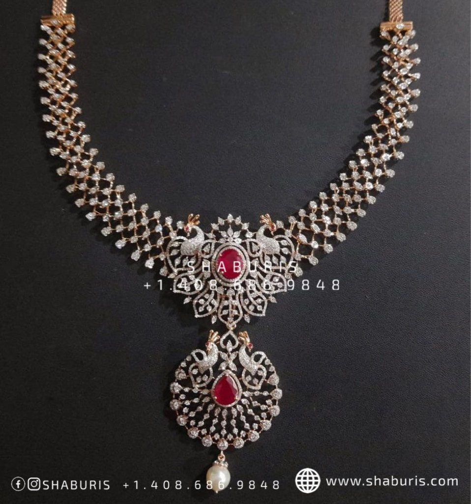 Diamond necklace swarovski diamond necklace interchangable stones detatchable pendant wedding jewelry bridal jewelry silver jewelry-SHABURIS