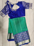 Venkatagiri pattu saree Silk Saree handloom saree stitched blouse green saree blue saree party wear saree silk saree wedding saree