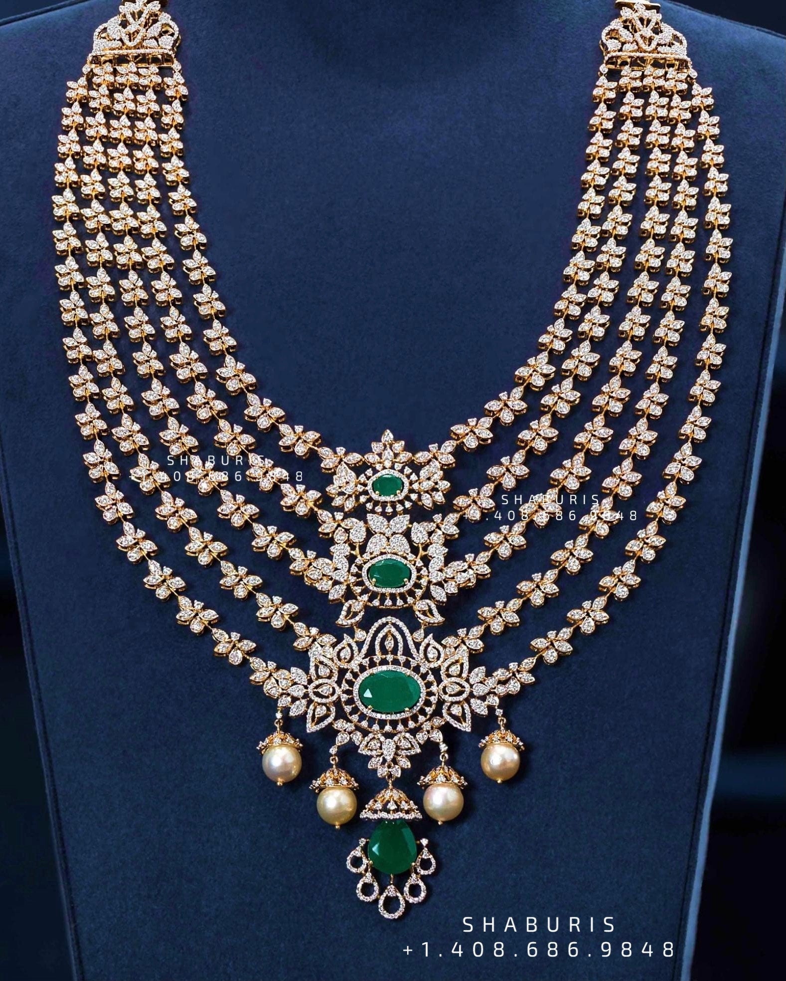 Nakshi Jewelry Polki Necklace Diamond Necklace Beaded Necklace Tanzanite Necklace Diamond Jewelry Moissanite Necklace Bridal-SHABURIS
