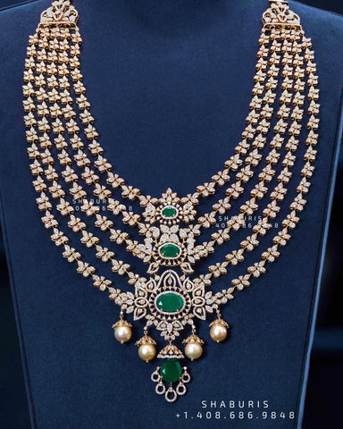 Nakshi Jewelry Polki Necklace Diamond Necklace Beaded Necklace Tanzanite Necklace Diamond Jewelry Moissanite Necklace Bridal-SHABURIS