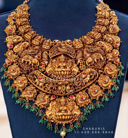 Nakshi Jewelry Polki Necklace Diamond Necklace Beaded Necklace Tanzanite Necklace Diamond Jewelry Moissanite Necklace Bridal-SHABURIS