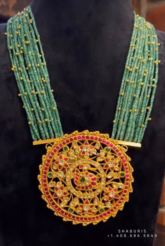 Nakshi Jewelry Polki Necklace Diamond Necklace Beaded Necklace Tanzanite Necklace Diamond Jewelry Moissanite Necklace Bridal-SHABURIS