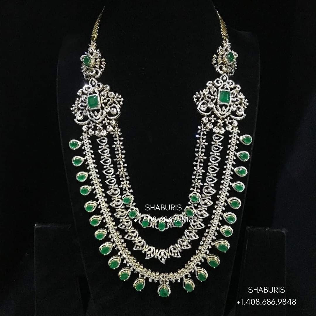 Diamond Necklace Diamond Choker Diamond Haram Bridal Jewelry Indian Diamond Jewelry Indian Jewelry Designs Silver Jewelry - SHABURIS