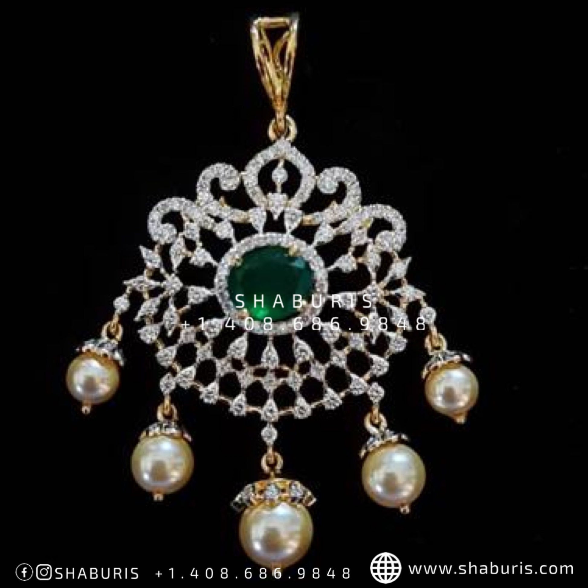 Diamond Tikka Diamond Pendant pure silver jewelry indian wedding Jewelry indian bridal jewelry cocktail jewelry 925 silver jewelr-SHABURIS