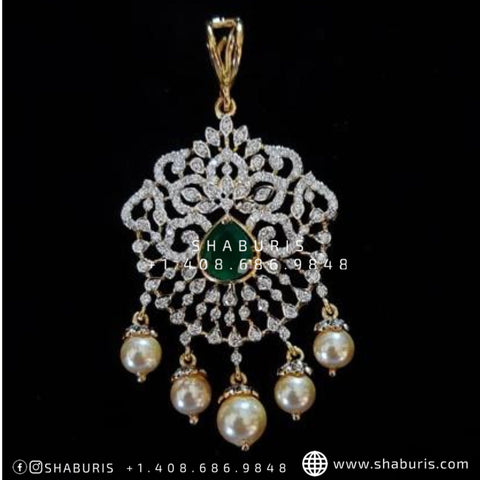 Diamond tikka Diamond Pendant pure silver jewelry indian wedding Jewelry indian bridal jewelry cocktail jewelry 925 silver jewelr-SHABURIS
