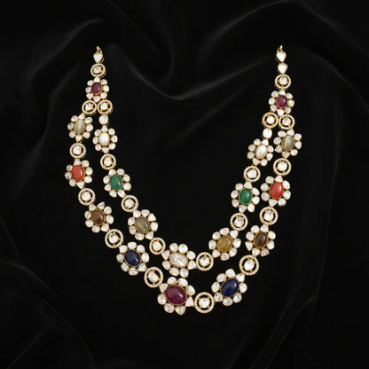 Diamond Necklace pure silver jewelry indian wedding Jewelry indian bridal jewelry cocktail jewelry 925 silver jewelr-SHABURIS