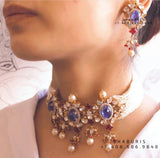 Tanzanite Necklace Polki Necklace Diamond Necklace Beaded Necklace Tanzanite Necklace Diamond Jewelry Moissanite Necklace Bridal-SHABURIS