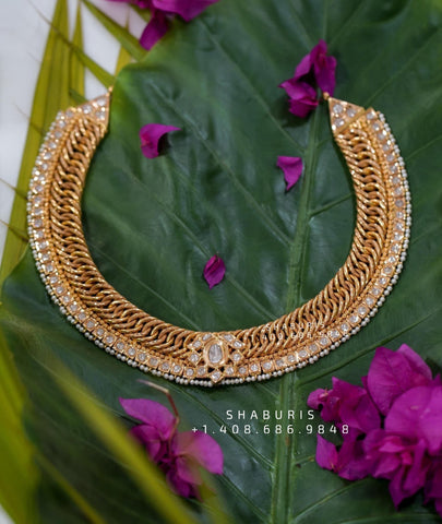 Nakshi Jewelry Polki Necklace Diamond Necklace Beaded Necklace Tanzanite Necklace Diamond Jewelry Moissanite Necklace Bridal-SHABURIS