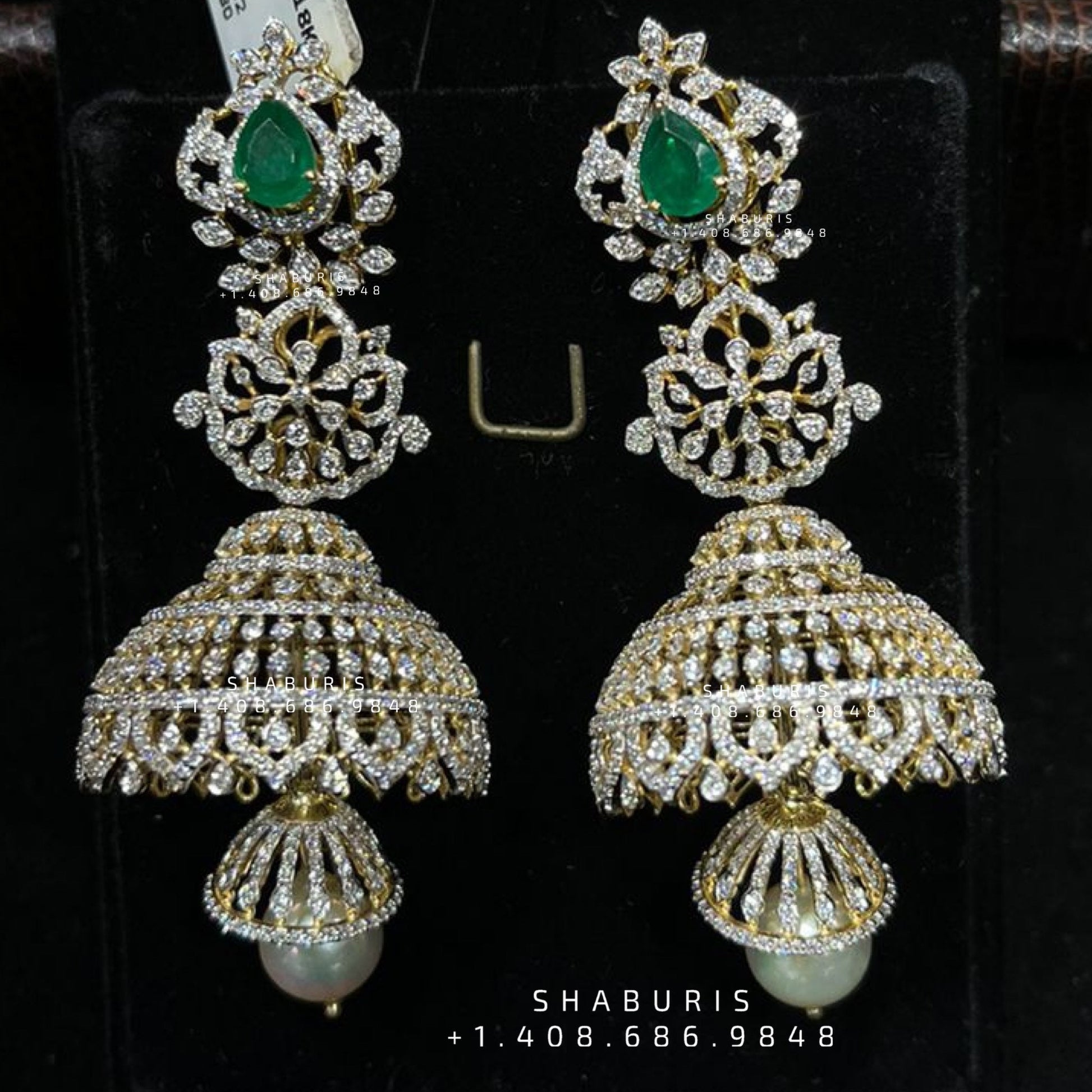 Diamond Jhumki Polki Necklace Diamond Necklace Beaded Necklace Tanzanite Necklace Diamond Jewelry Moissanite Necklace Bridal-SHABURIS