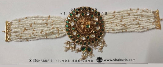 Pearl choker fresh water pearls pure silver jewelry indian wedding Jewelry indian bridal jewelry cocktail jewelry 925 silver jewelr-SHABURIS