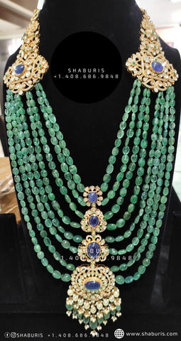 Emerald Jewelry Polki Necklace Diamond Necklace Beaded Necklace Tanzanite Necklace Diamond Jewelry Moissanite Necklace Bridal-SHABURIS