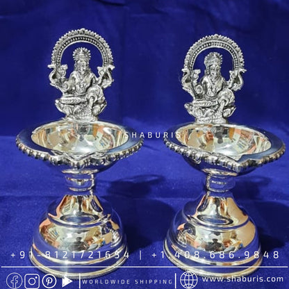 Kamakshi Deepam Indian Pooja Articles,Pure silver articles indian,indian pooja samagri,silver articles,diya lamps silver- - SHABURIS