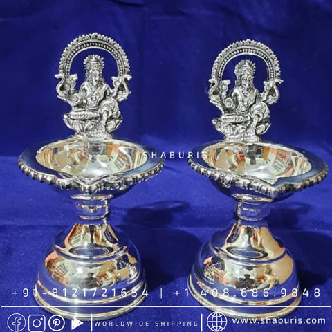 Kamakshi Deepam Indian Pooja Articles,Pure silver articles indian,indian pooja samagri,silver articles,diya lamps silver- - SHABURIS