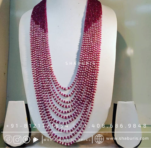 Ruby beads |Beaded Necklace | Precious beads gems | Bollywood Jewelry| statement jewelry | southSea pearls | gold Jewelry