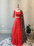 Half Saree Red Lehenga Patola Duppatta Teens Lehenga Indian Wedding Lehenga Choli Half Saree for teens Bridal Lehenga Bridal HalfSaree