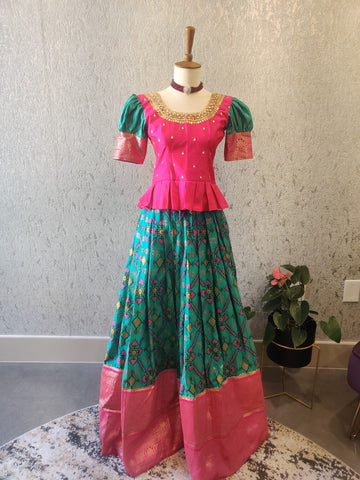 Patola lehenga patola croptop indian kids crop top indian designer lehenga wedding lehenga bridal lehenga mehendi outfits indian party wear