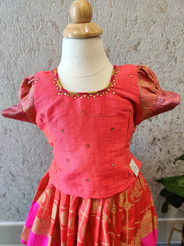 Kids Pavada | kids Pattu Langa | Girl Pavada | Baby Girl Dress | Indian Kids Girl Dress | Indian girls Dress -Indian wear for kids