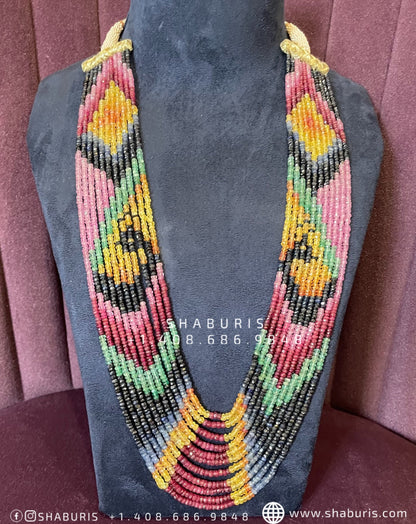 Navaratan beads Gem stones Tanzanite Gems and beads precious stones gems and jewels pear shape rubies Bead necklace - SHABURIS