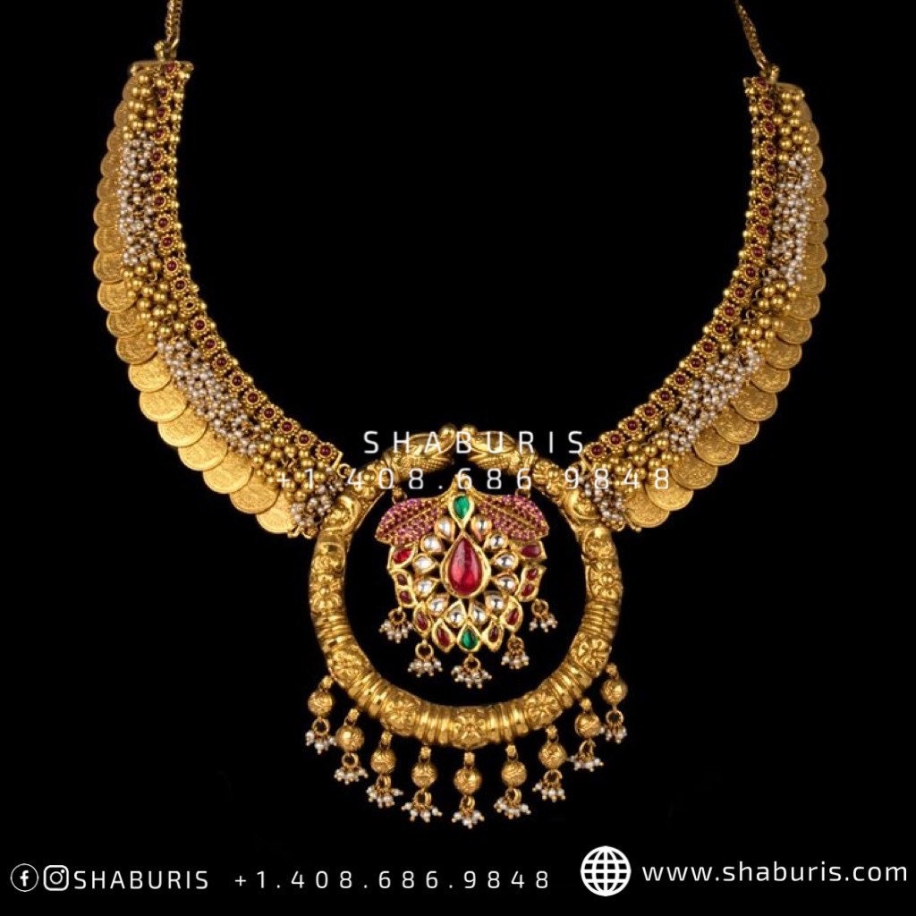 Nakshi Jewelry kasu Necklace antique Necklace gold Necklace beaded Necklace Diamond Jewelry Bridal jewelry-SHABURIS