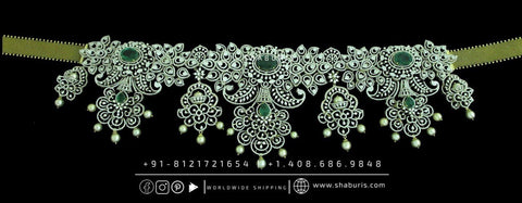 Diamond Vaddanam,South Indian Jewelry,vadiyanam,Kids Vaddanam,hip chain,925 silver jewelry pure Silver indian jewelry - SHABURIS