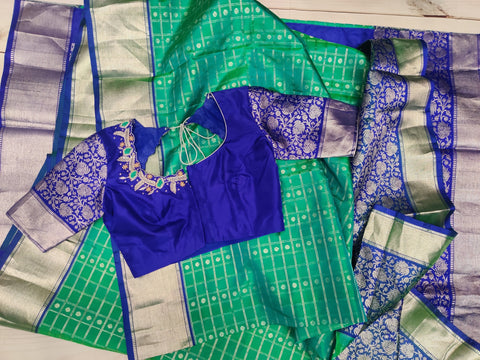Venkatagiri pattu saree Silk Saree handloom saree stitched blouse green saree blue saree party wear saree silk saree wedding saree