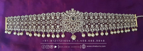 Diamond Vaddanam,South Indian Jewelry,Vaddanam,Kids Vaddanam,hip chain,diamond vaddanam,pure Silver indian jewelry - SHABURIS