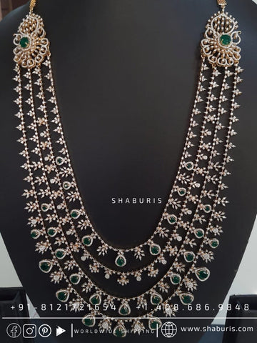 Diamond Choker Polki diamond necklace diamond vaddanam multi purpose necklace silver jewelry indian wedding jewelry - SHABURIS