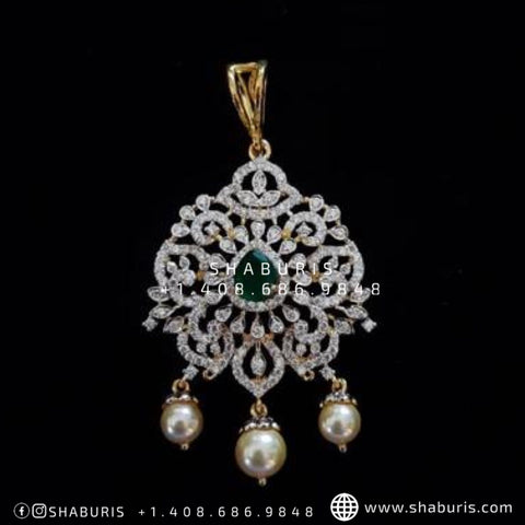 Diamond Tikka Diamond Pendant pure silver jewelry indian wedding Jewelry indian bridal jewelry cocktail jewelry 925 silver jewelr-SHABURIS