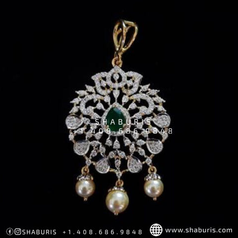 Diamond Tikka Diamond Pendant pure silver jewelry indian wedding Jewelry indian bridal jewelry cocktail jewelry 925 silver jewelr-SHABURIS